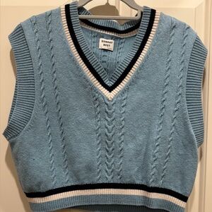 Sunday Best,  Light Blue Knit Pullover Vest/Tank Top
